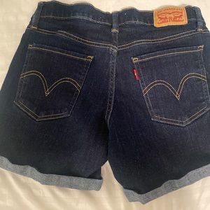 Dark Blue mid rise mid length shorts 💙